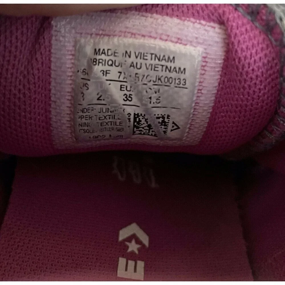 Converse All Star Youth Kids Girls Pink & Gray